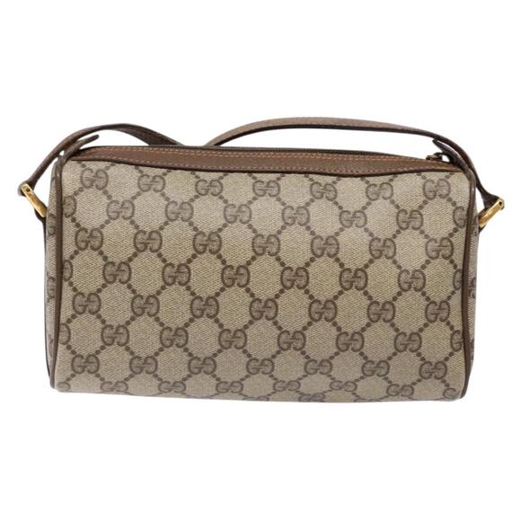 GUCCI GG Supreme Web Sherry Line Bag Pvc Beige Gold 89 02 018 - Picture 3 of 16